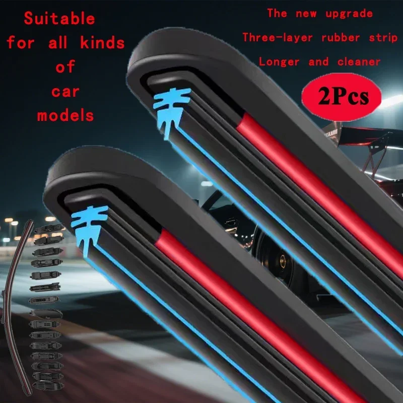 

For MINI R53 2004 2005 2006 Cutter Brushes Cleaning Windscreen Windshield Car Accessories 2PCS J Car Front Wiper Blades