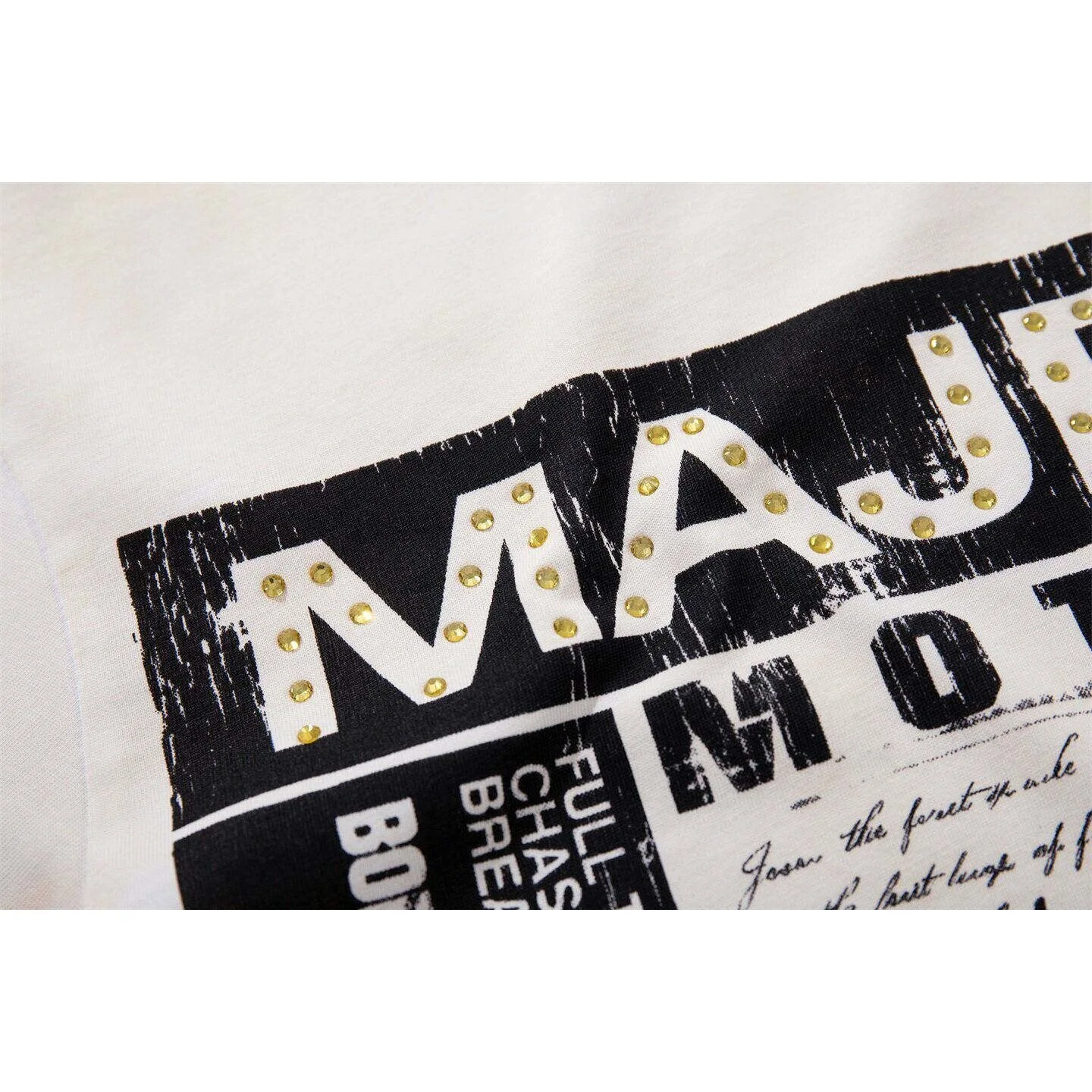 MAJESTIK Rock Band Direct Spray Printed Short-Sleeved T-Shirt - Loose Fit Round Neck with Vintage Beaded Design Casual Shirt