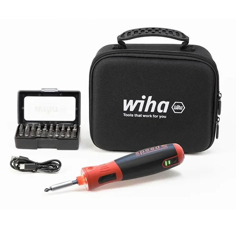 

WIHA 45791 Electric Screwdriver Kit speedE® Pocket Drive Kit with 30-in-1 Bits, Storage Pouch, Driver