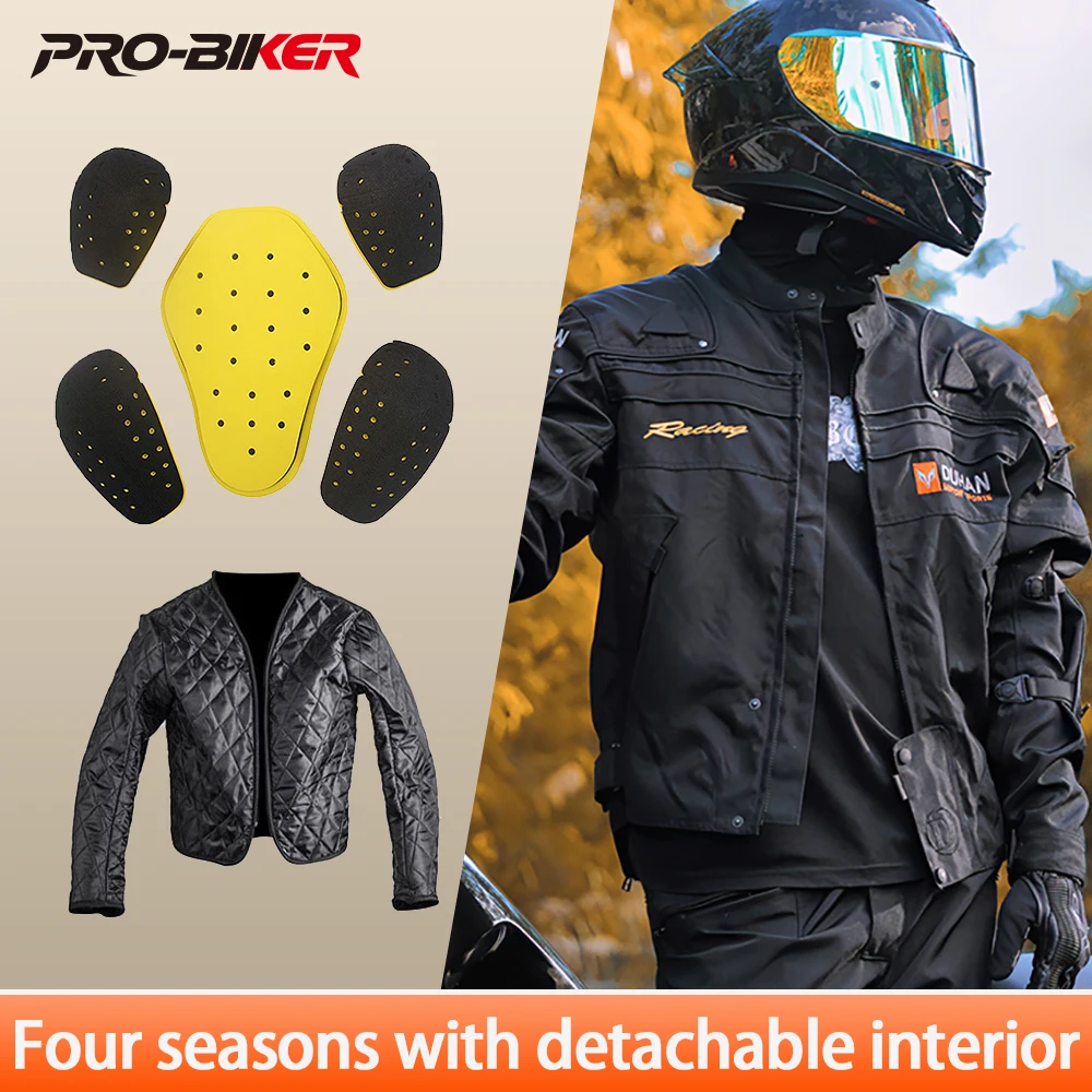 

Men's Motorcycle Jacket Four Seasons Outdoor Motorbike Riding Jacket With 5Pcs Protector Windproof Warm Motorcycle Pants M-2XL