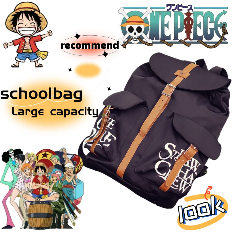

new One Piece creative personality cartoon kawaii anime peripheral student large capacity waterproof casual school bag backpack