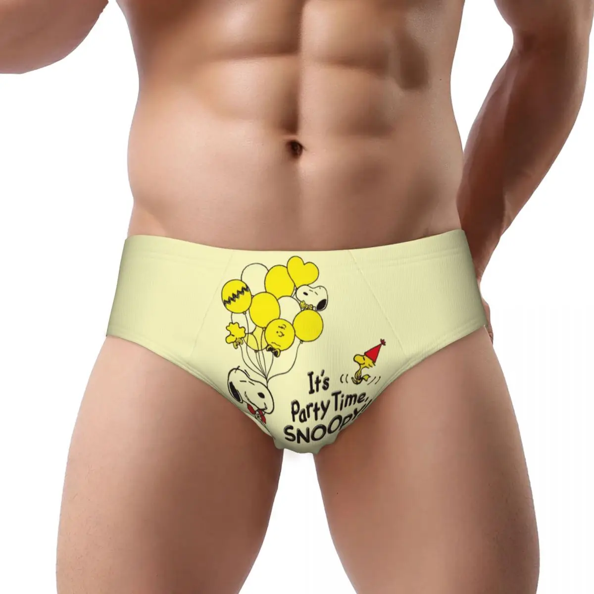 Custom Mens S-Snoopys Its Party Time Men Brief Panties Male Soft Underwear Underpants