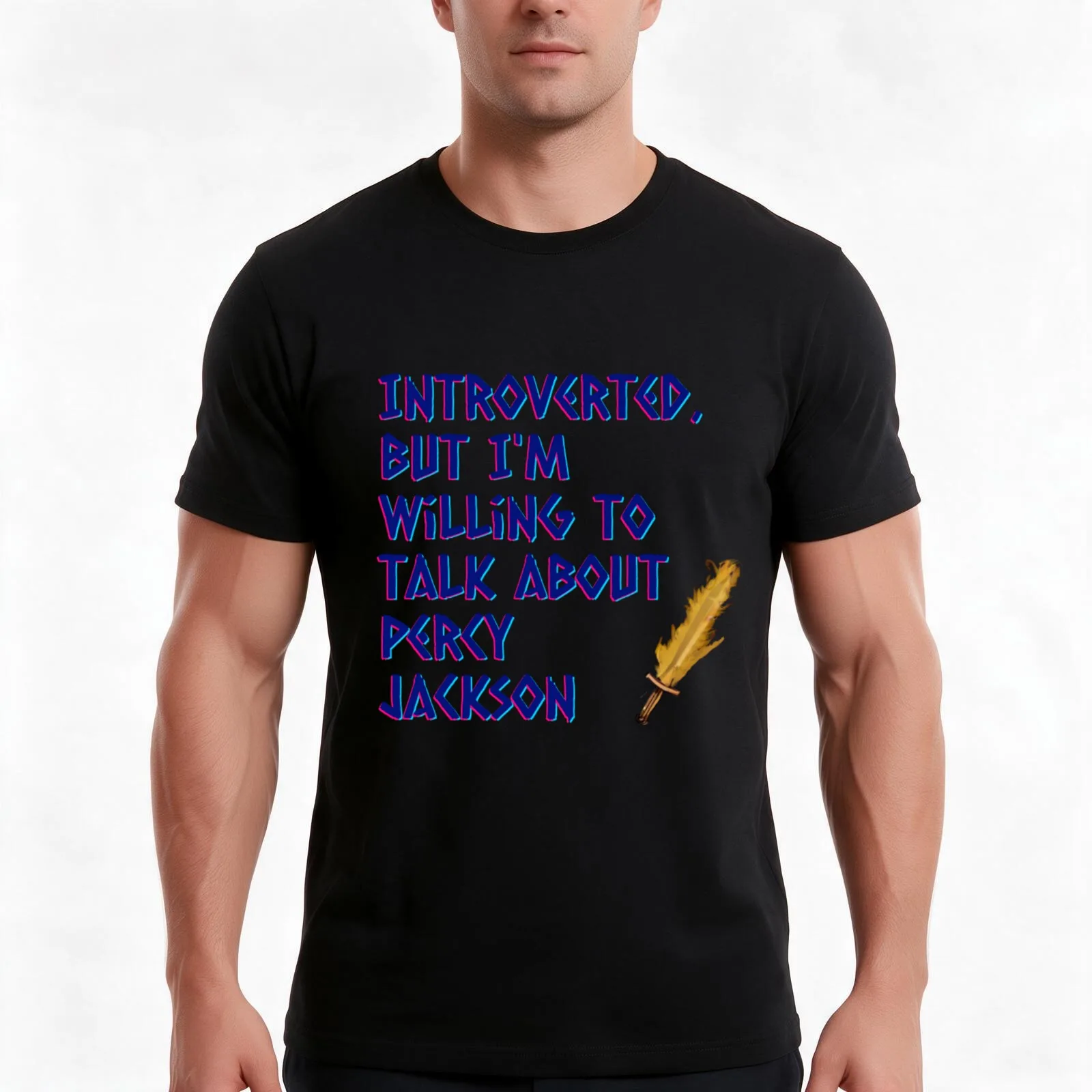 Introverted but willing to tal about Percy Jackson T-Shirt Summer Casual Cotton Tee Oversized Streetwear Tops 100% Cotton