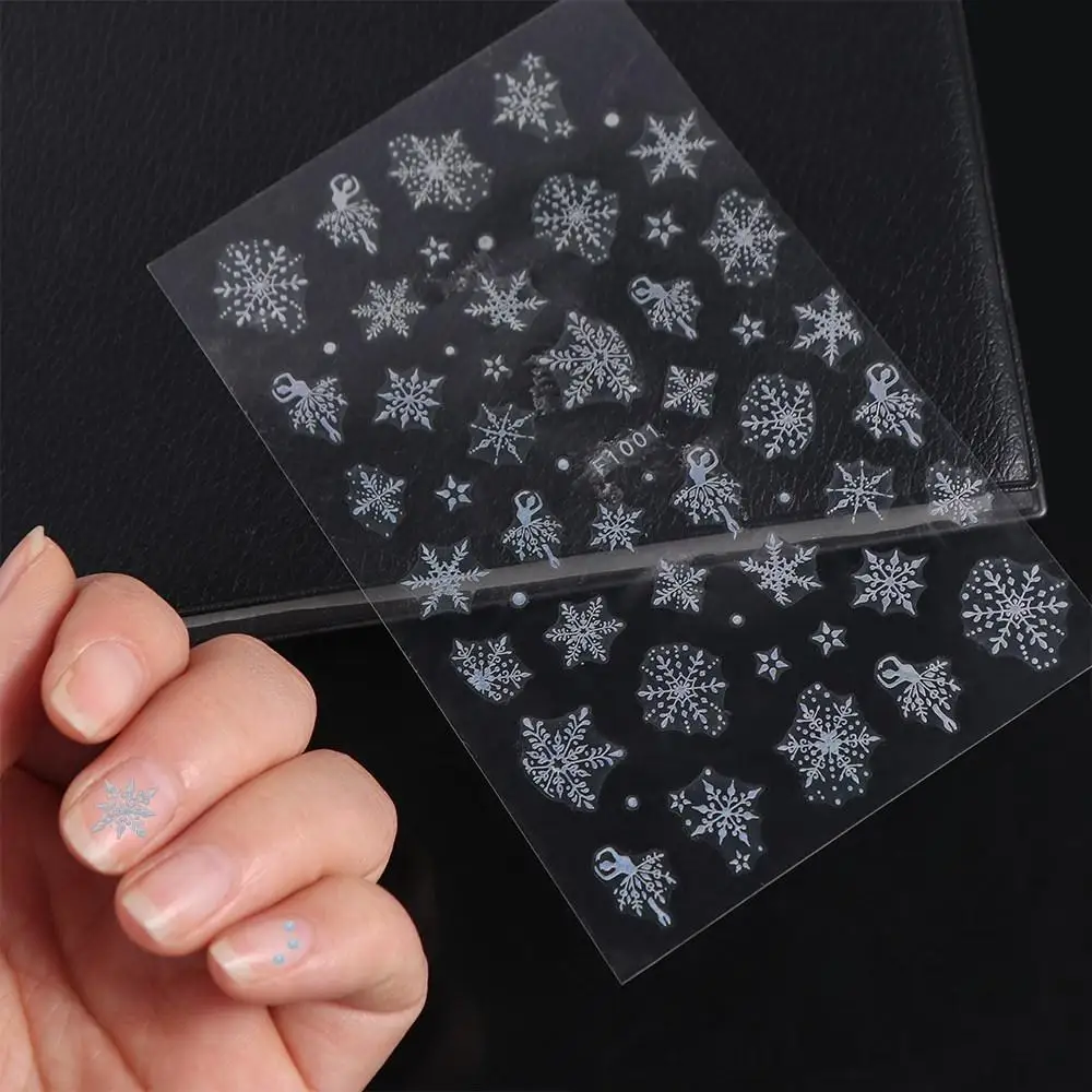 Laser Snowflake Christmas Laser Nail Stickers Christmas Tree French Lines Christmas Laser Nail Decals Xmas Nail Charms