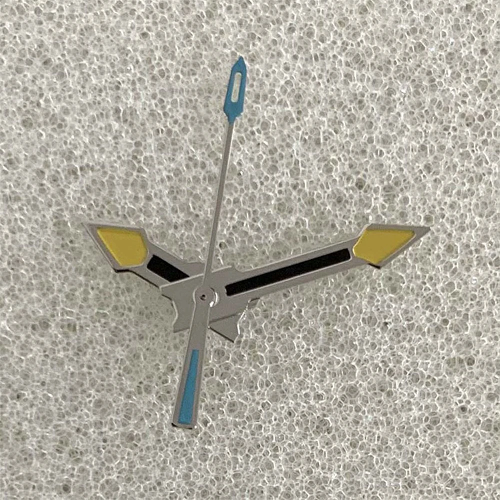 Watch Hands Silver Edge Black Yellow Blue Modification Accessories for NH35/NH36/4R/7S Movement Men Watch Parts