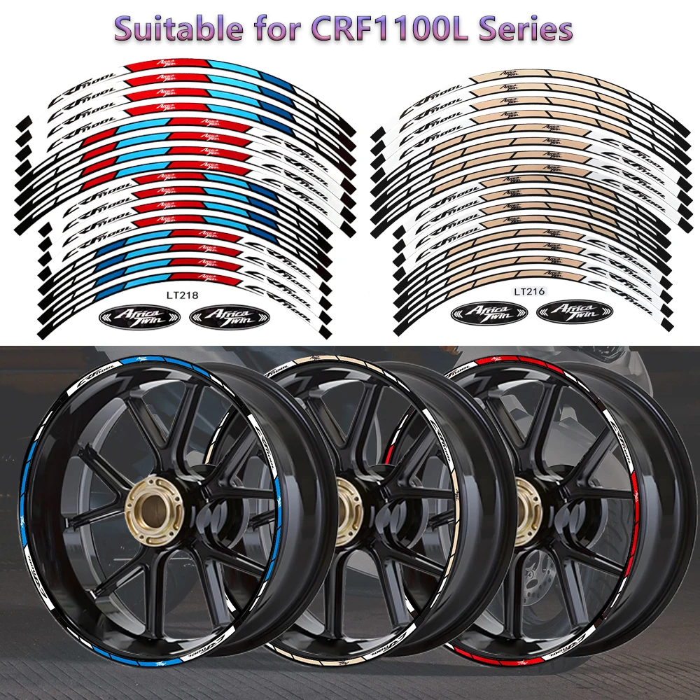 

Reflective CRF1100L Motorcycle Wheel Sticker Rim Hub Stripe Decals for Honda CRF110L Series