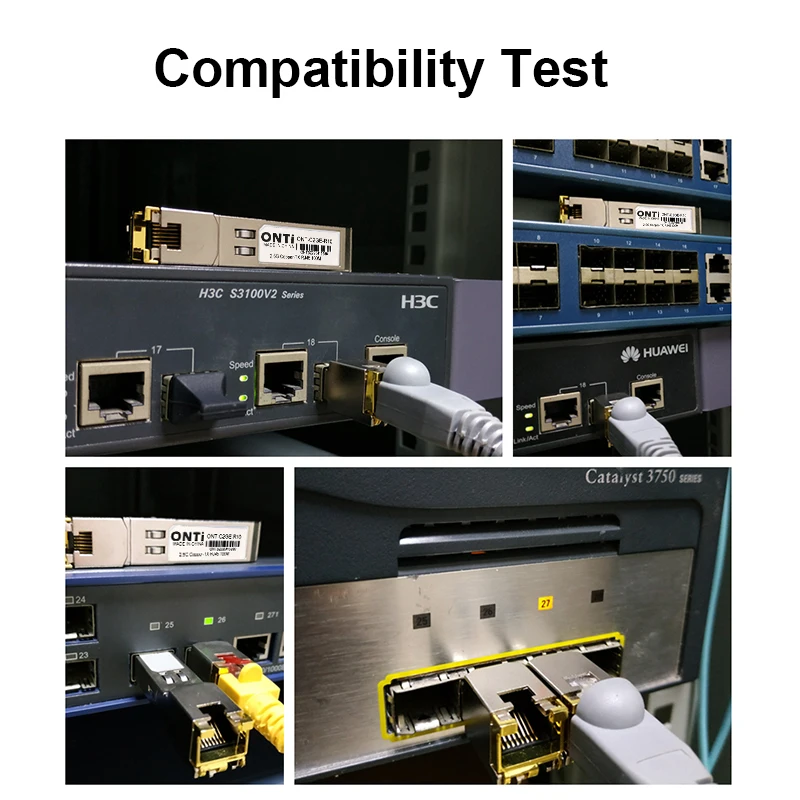 Imagem -06 - Módulo do Transceptor do Cobre Rj45 Sfp do Módulo 2.5gbps Sfp de Onti 2.5g Rj45 Compatível para o Interruptor dos Ethernet de Cisco Mikrotik