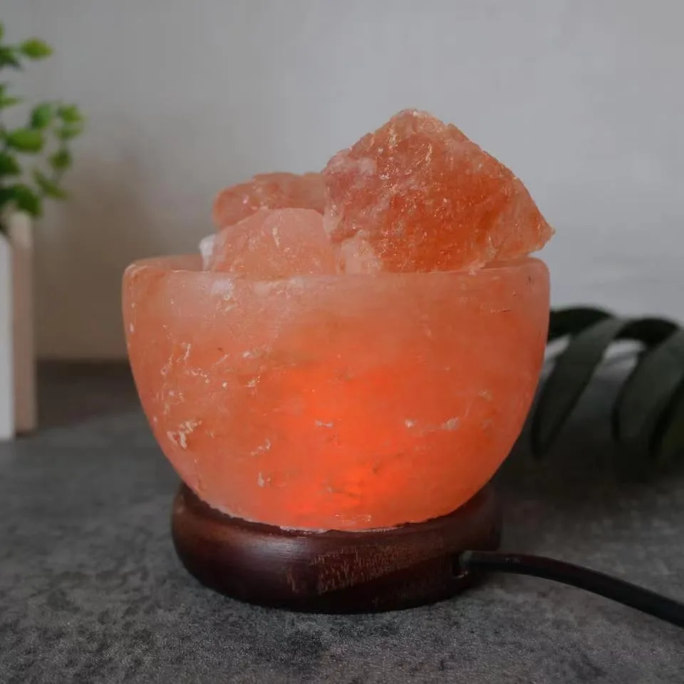 F5 Himalaya-Salzlampe Kristallsalz-Steinleuchte mit Sockel Kristallsalz-Licht LED-Atmosphärenlampe Heimdekoration Schlafzimmerdekoration