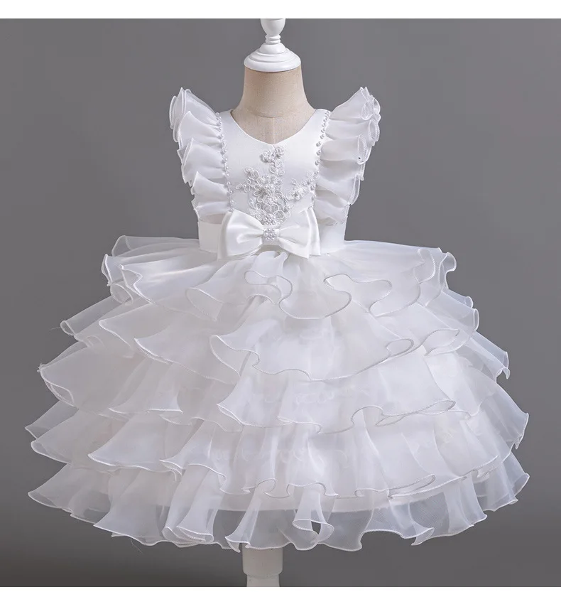 Vestido de Gala Princess Girl, vestido de criança, vestido em camadas, roupa infantil, casamento, Natal, 3 a 12 anos