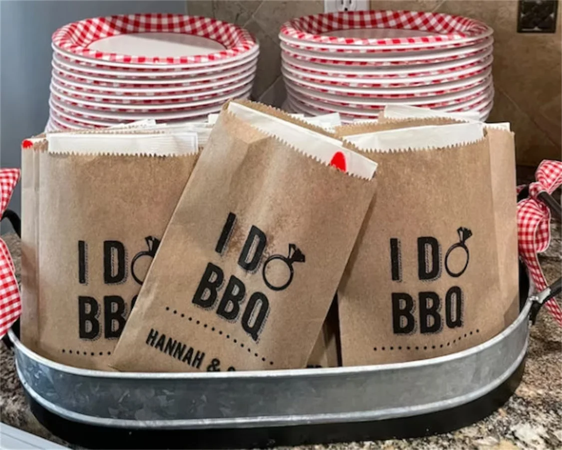 

50 Utensil Holders For Wedding or Engagement Barbeque - I Do BBQ - Barn Wedding Favor Bags - Rustic Wedding Decor Favor Bags