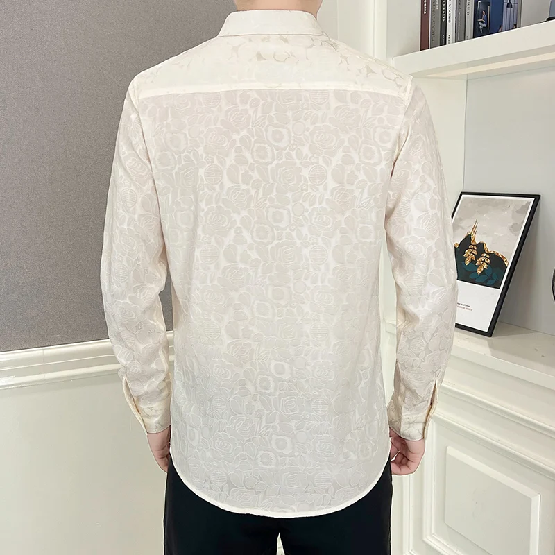 Men's Streetwear Blouse Autumn Mens Clothing Male Casual Shirt Fashion Shirt Spring Winter Streetdress Popular Elegant Hombre