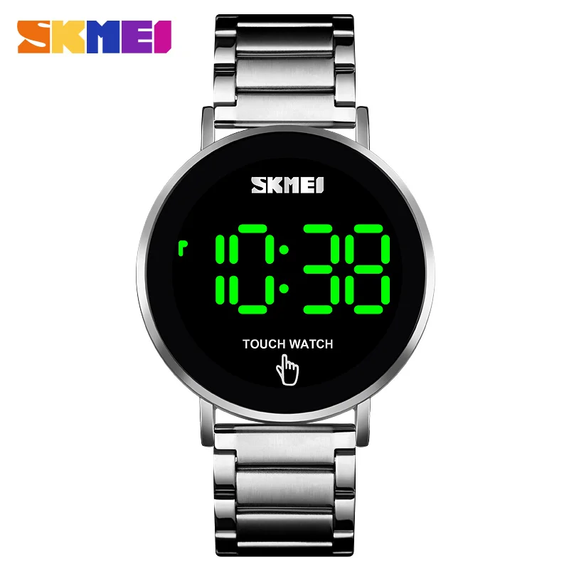 

SKMEI Luxury Stainless Steel Men Watches Creative LED Touch Screen Waterproof Digital Wristwatches Male Clock Dropshipping