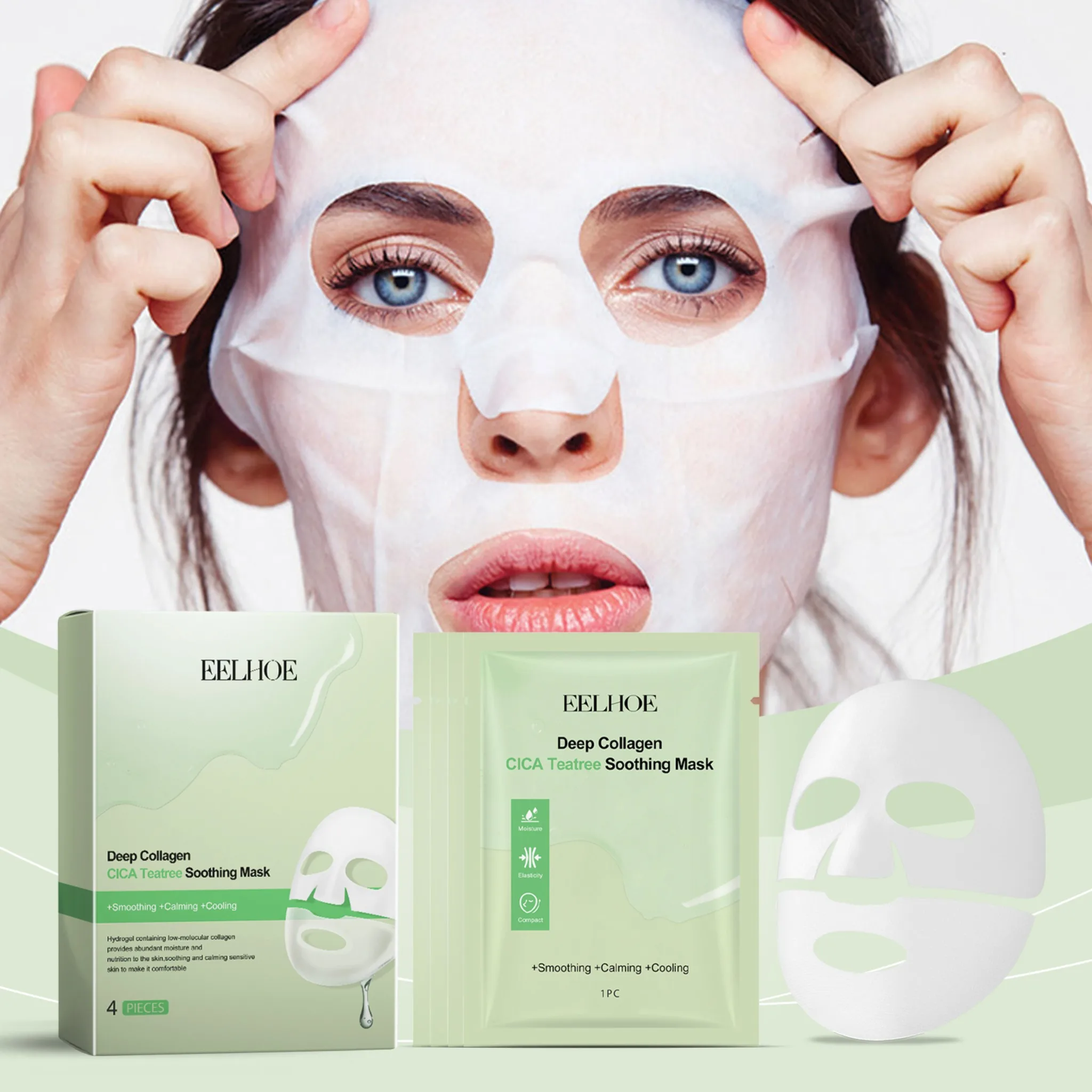 Mascarilla Facial de Nicotinamida, Hidratante, Reafirmante de la Piel, Reparación de Colágeno, Suavizante, Ácido Hialurónico, Rejuvenecedora, Mascarilla Facial