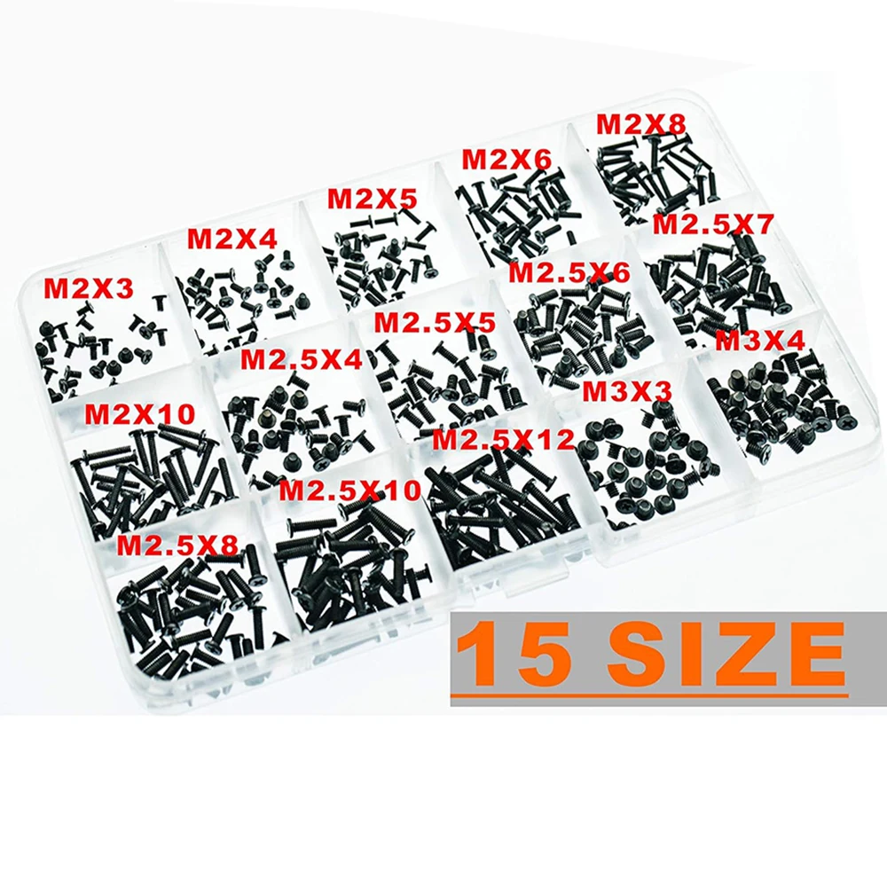 450pcs 15 Sizes Laptop Screws Kit,Notebook Computer Replacement Screw Assortment Kit,M2 M2.5 M3,for Lenovo Toshiba Samsung HP