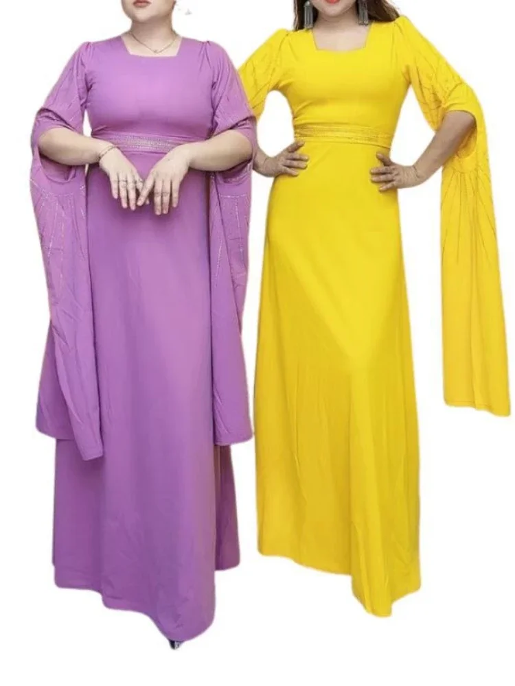 Muslim Party Dress for Women Jalabiya Abaya Ramadan Long Sleeve Dresses Abayas WomanKimono Robe Moroccan Caftan Vestidos 2023