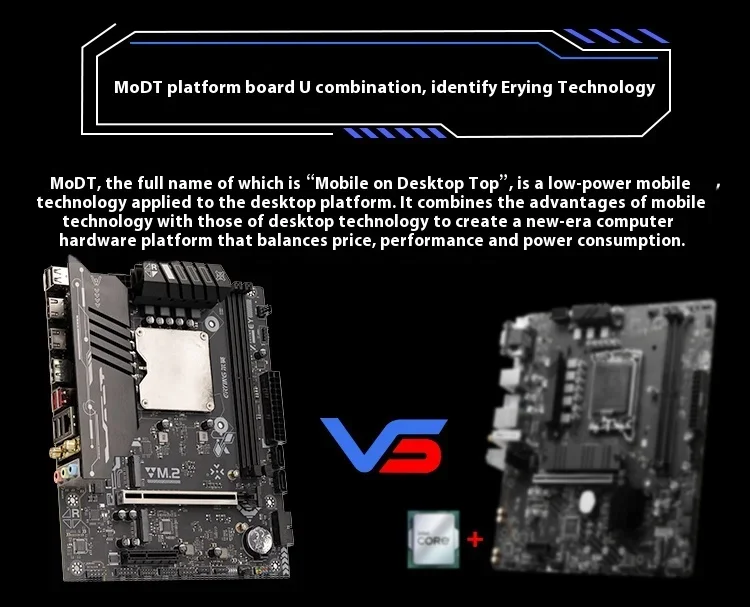 ERYING M-ATX Ultra9 Ultra7 Ultra5 PC Motherboard CPU Combo 185H