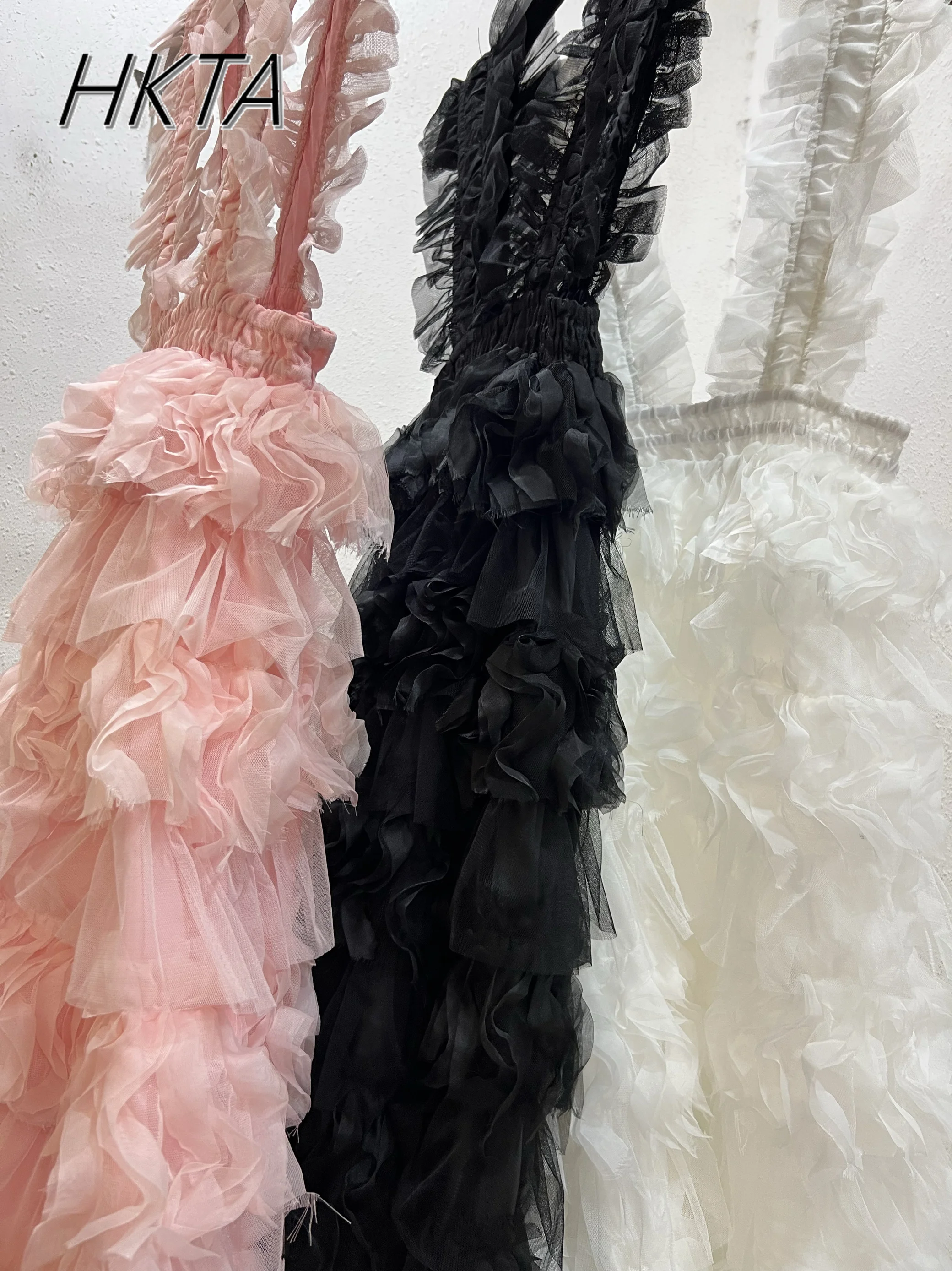 Nicho japonês design novo vestido de luz de casamento elegante sexy preto malha saia longa primavera verão novo vestido de alça de alta qualidade feminino