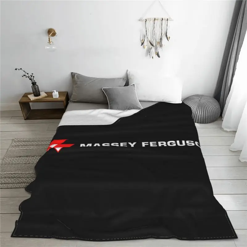 Massey Ferguson Tractor Enthusiast Farming Blanket Fluffy Flannel Four Seasons Bedding Supply Home Decotation