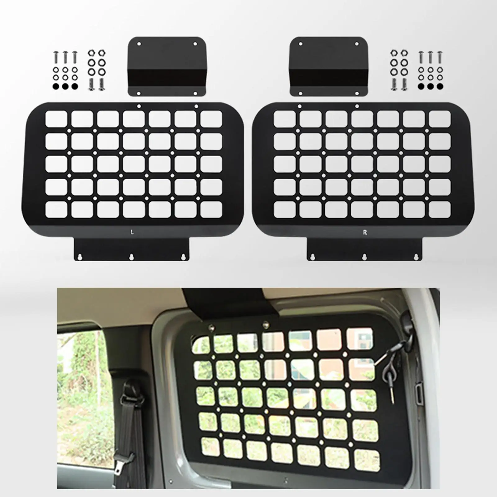 

2 Pieces Rear Window Side Storage Racks Easy to Install Internal Expansion Accessories for Suzuki Jimny 2019-2022 Jb64 Jb74