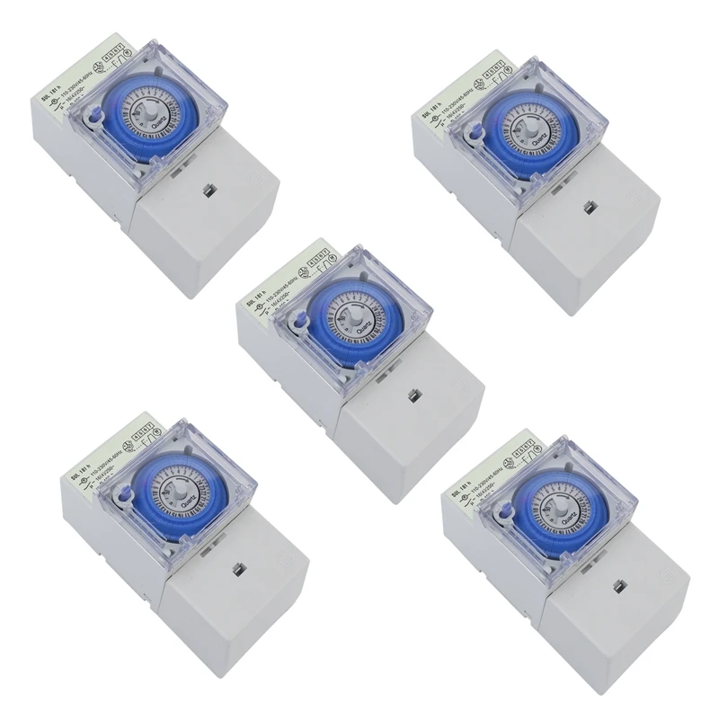 

Promotion! 5X SUL181H Mechanical Timer 24 Hours Time Switch Relay Electrical Programmable Timer 24 Hour Din Rail Timer Switch