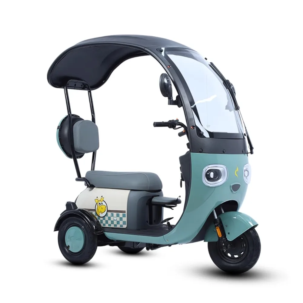New model with canopy electric three-wheeler for transporting children three-wheeled electric vehicle