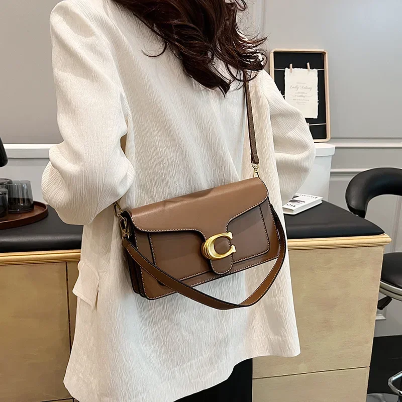 2025 New Euro-American Niche Small Square Bag Lady-Chic Versatile Commute Shoulder Handheld Bag