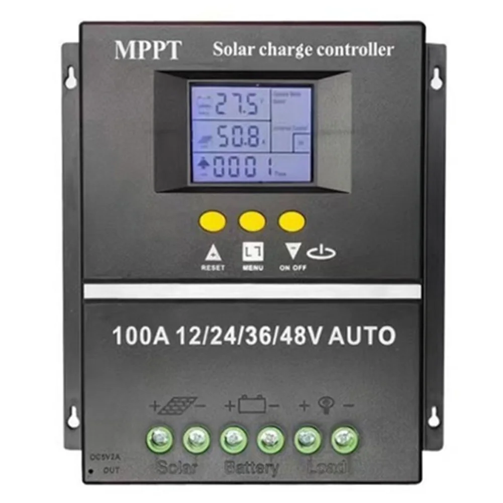 

Контроллер заряда солнечных батарей MPPT 100А с ЖК-дисплеем, автоматический, 12В/24В/36В/48В для солнечных панелей