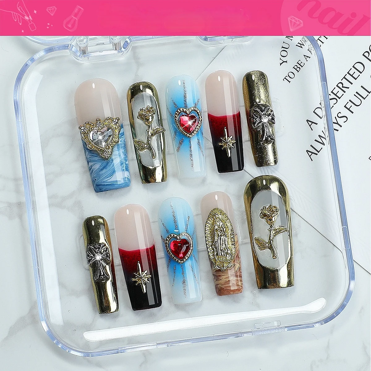 

Gothic - Inspired Embellished Press-On Nails（Cd007）