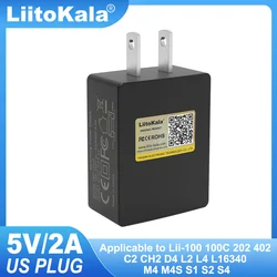 Liitokala-cargador USB para teléfono móvil, adaptador de corriente de pared adecuado para Lii-M4S, Lii-M4, Lii-402, Lii-S2, 5V, 2A, 110V-220V