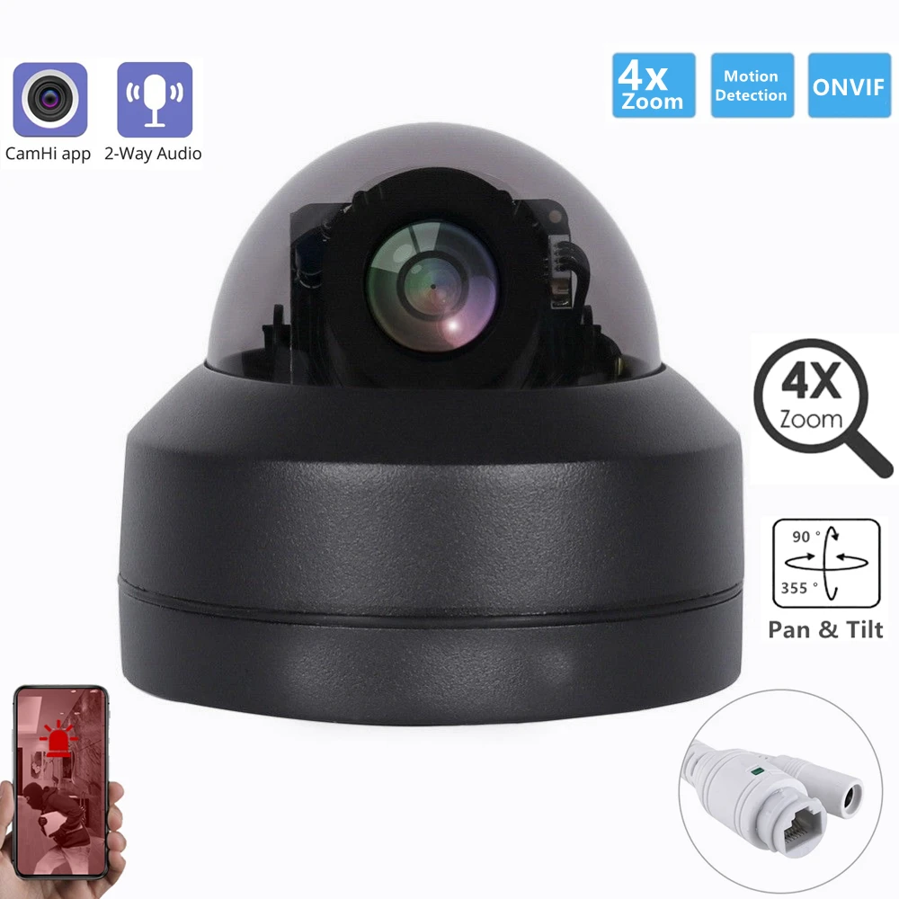 

5MP Speed IP PTZ Dome Camera Waterproof Audio Video Surveillance Home Security Wired IP CAMHI Pro Infrared Camera