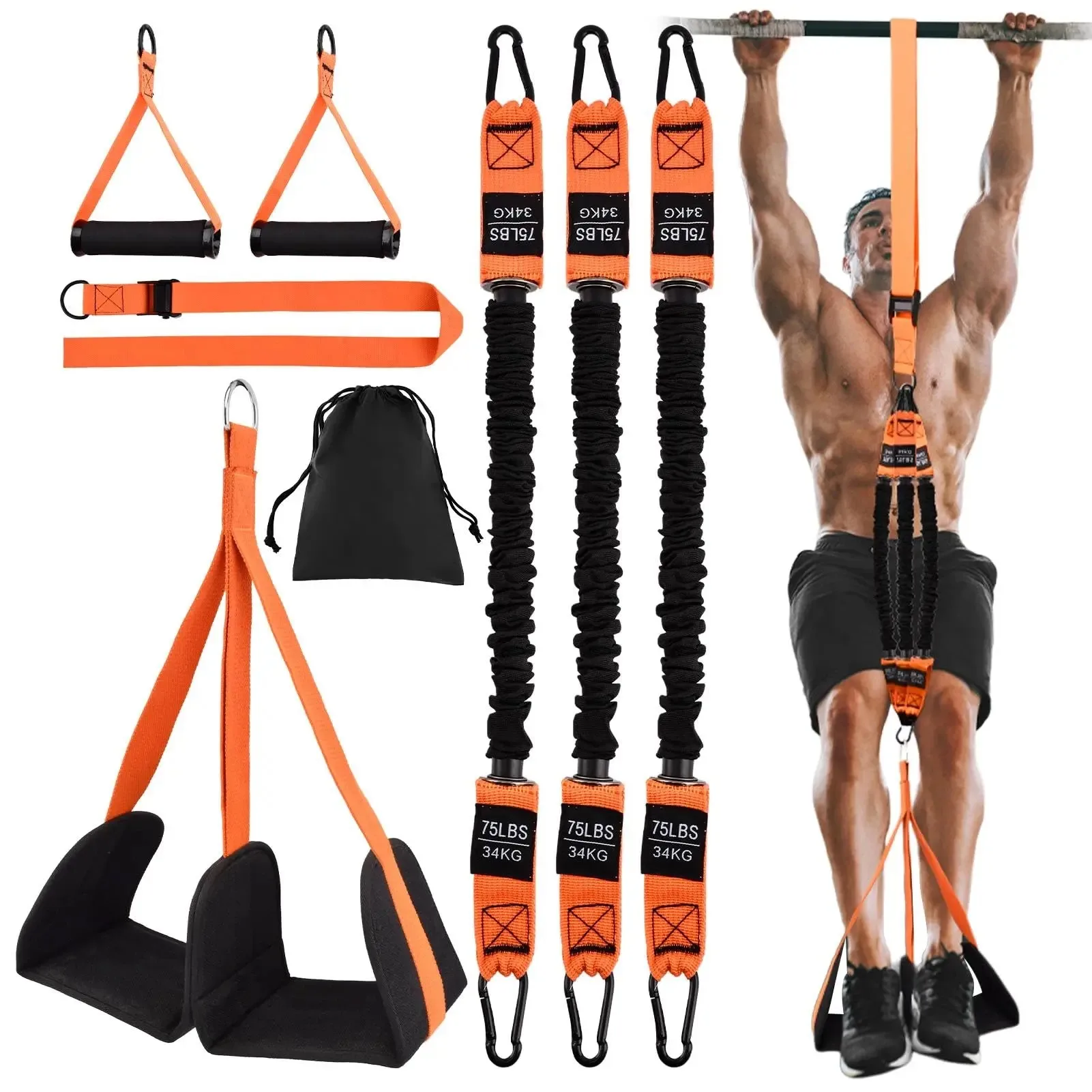 

Pull Up Assistance Bands Set Resistance Strap for Pull-ups Assist for Men Women Hanging Training Chin-up Workout Body Stretching