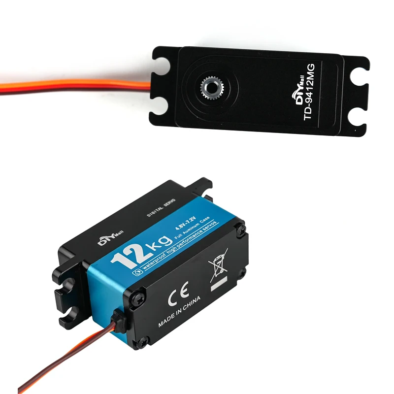12KG TD-9412MG Volledig Metalen Digitale Servo Koolborstelmotor 180/270/360 Graden Korte Servo DIY Onderdelen voor RC Auto/Robotic Arm Model
