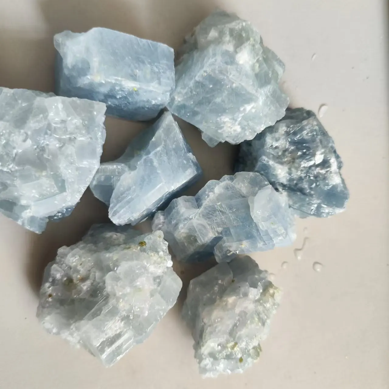 Natural Blue Calcite Crystal Stone Home Decoration Celand Spar Slab Natural Stone and Rough Crystal Minerals Healing Stones