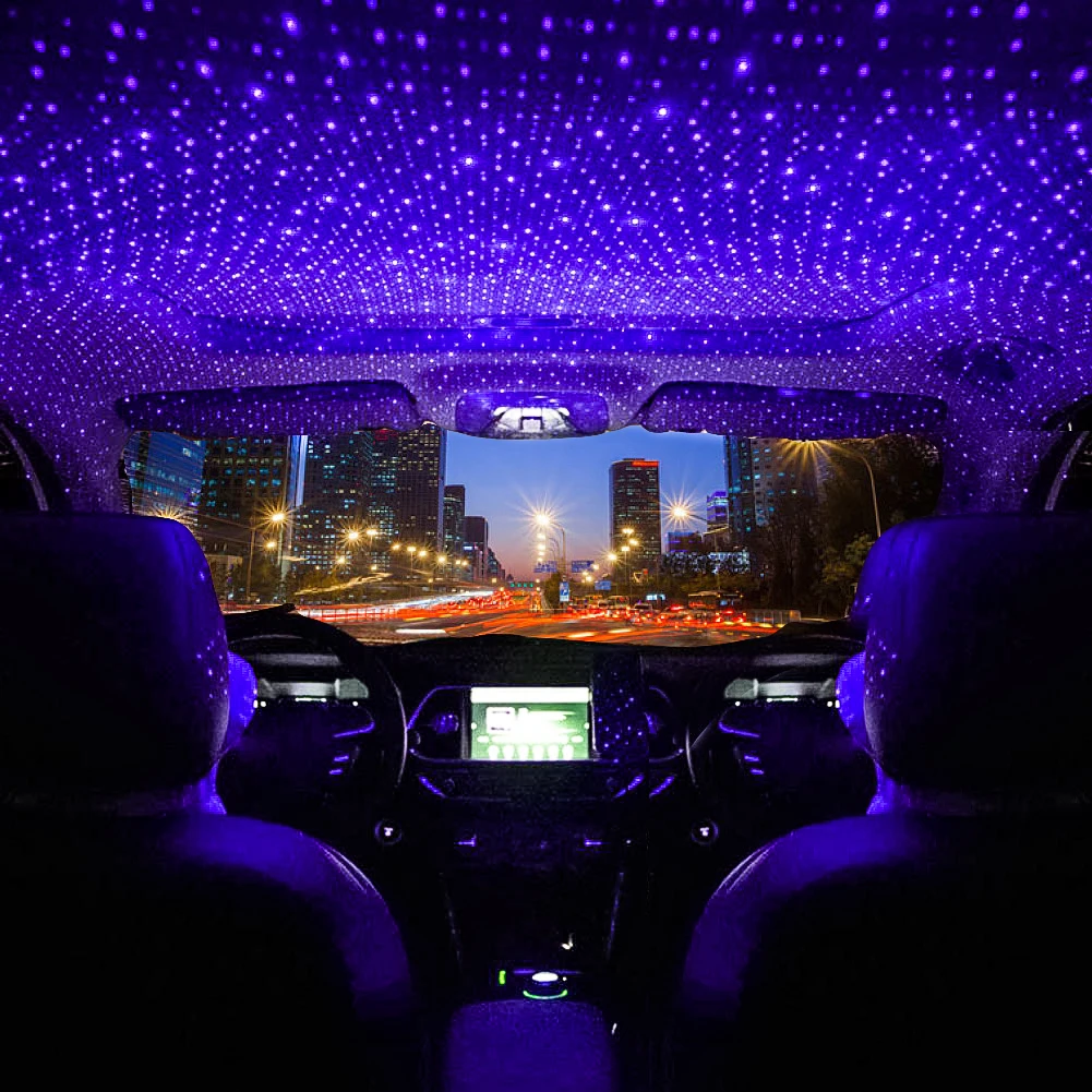 1 Pcs Mini LED Car Roof Star Night Lights Projector Light Interior Ambient Night Starry Sky USB LED Decorative Lights