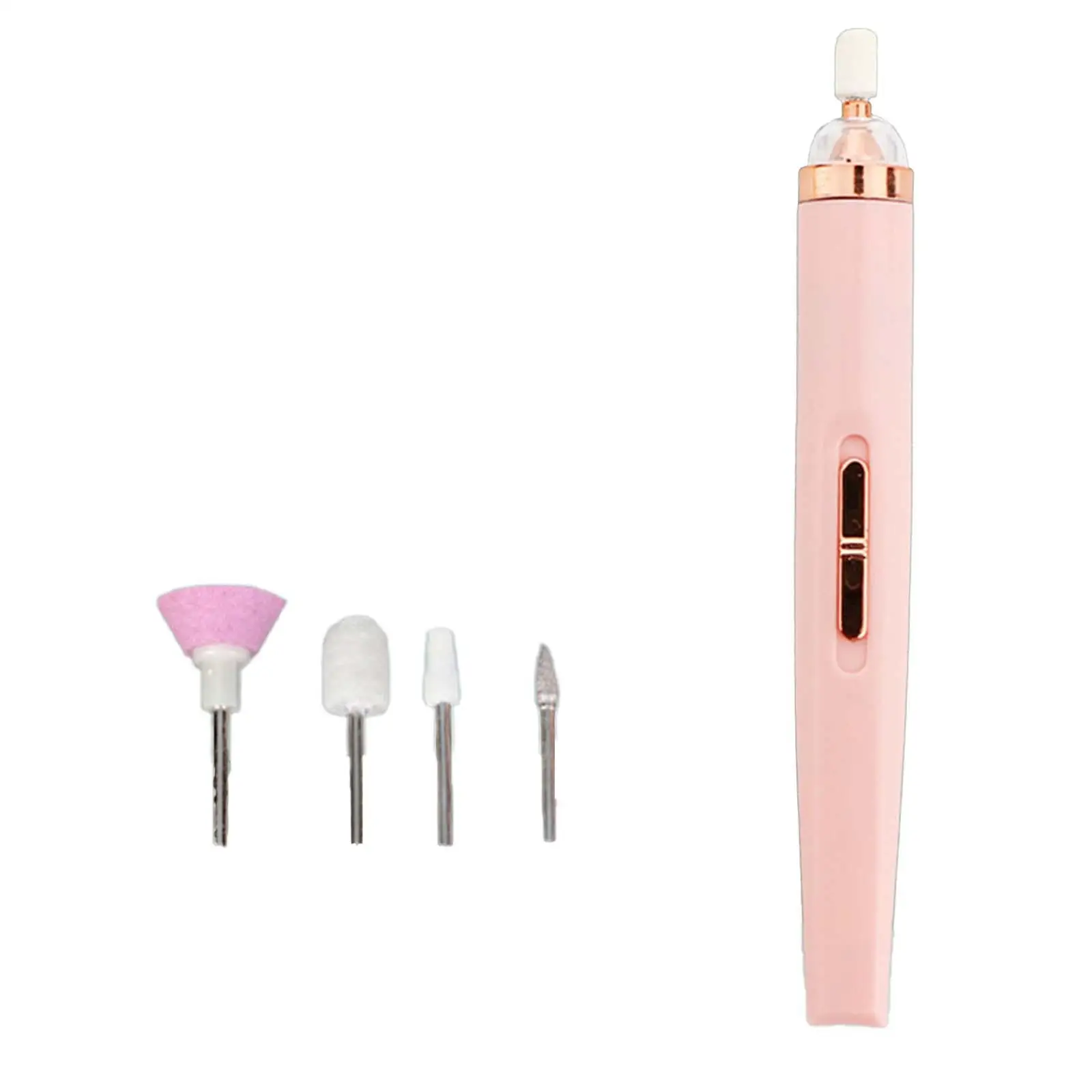 ماكينة حفر أظافر كهربائية لاسلكية صغيرة مع ضوء LED مع 5 لقم أظافر لتقليم طلاء أظافر جل الأكريليك #2