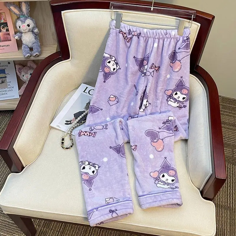 Imagem -06 - Conjunto de Pijamas de Flanela Fofos dos Desenhos Animados Roupas Femininas Pijama Espessado Elegante Kulomi Cartoon Outono e Inverno Novo