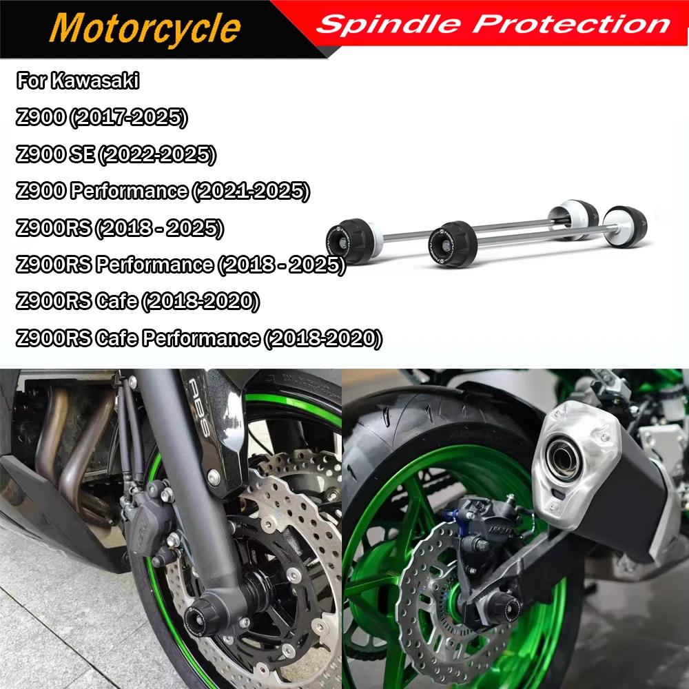 

for KAWASAKI Z900 Z900RS SE / Cafe 2017-2025 Motorcycle Wheel Spindle Protection Axle Cover Set
