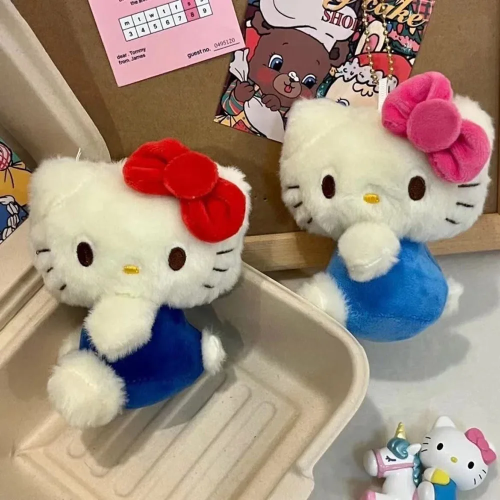 

Kawaii Hellokitty Anime Keyrings Sanrio Cute Cartoon Plush Dolls Pendant Soft Stuffed Toys Ornaments Bag Keychain Birthday Gifts