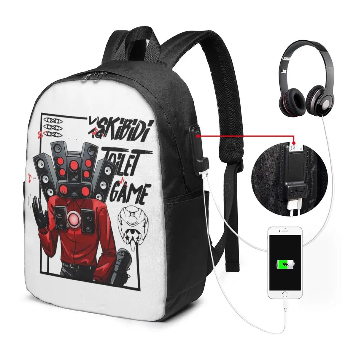 Skibidi Toilet Titan Speakerman Anime Backpack Travel Notebook Bag Computer College Student School Bag Laptop Shoulder Bags