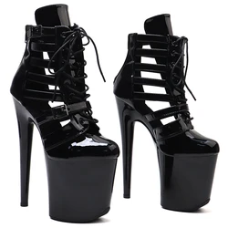 Leecabe 20CM/8inches Patent PU Upper trend fashion High Heel platform Boots Pole Dance boots