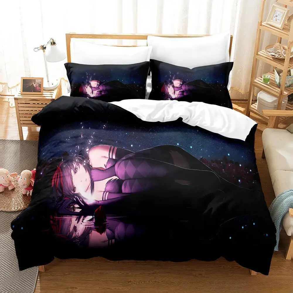 New 3D Kawaii Girl Anime Puella Magi Madoka Magica Bedding Set Cartoon Anime three-piece set Adult Kid Bedroom Duvet cover Sets