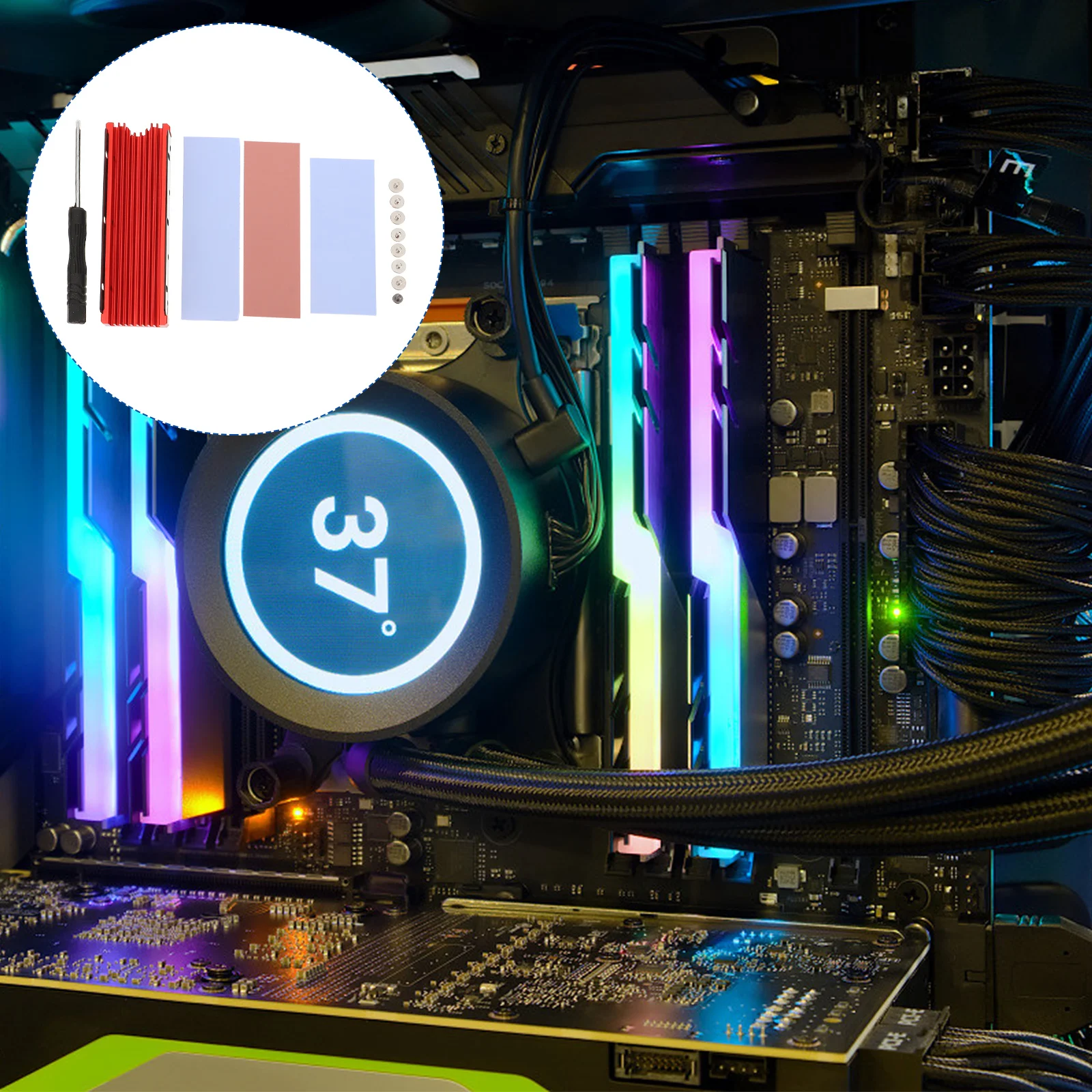 

1 Set Metal Copper Heat Sink Adjustable Thickness Ssd Cooler Fin For Solid State Drive Computer Accessory Notebook Cooler Fin