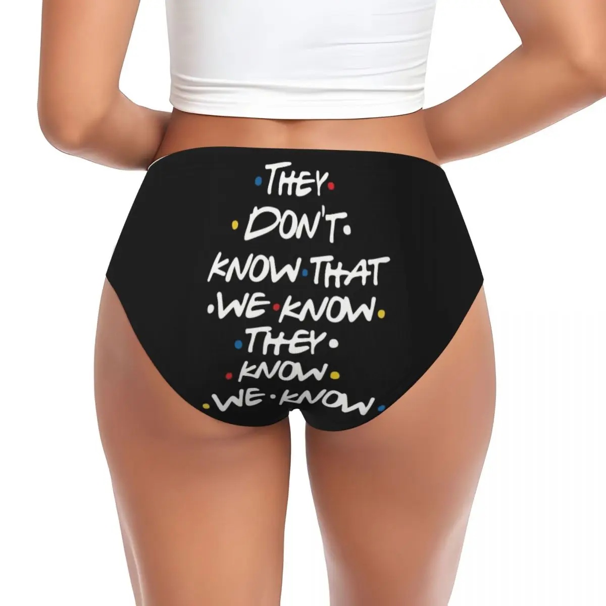 Custom Friends Quote Brief Panties Women Comfort Stretch Underwear