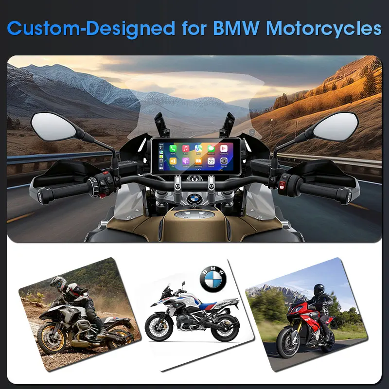 7 Inch Motorcycle Portable Navigation GPS Screen for BMW R1200GS ADV/R1250GS ADV/S1000XR Carplay Android Auto IPX7 Waterproof BT