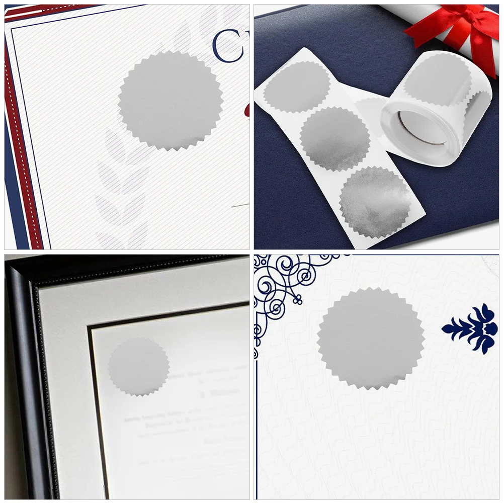 2 Rolls Stencil Sticker Certificate Medals Stickers Embossed Seals Glassine Paper Base Diploma Foil