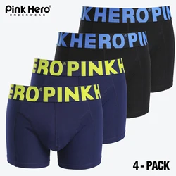 4 PCS PINKHERO Fashion Underpants For Men,Stylish  Comfy And Soft  Slip Homme，Cotton Underwear Boxer Briefs,Calzoncillos Hombre