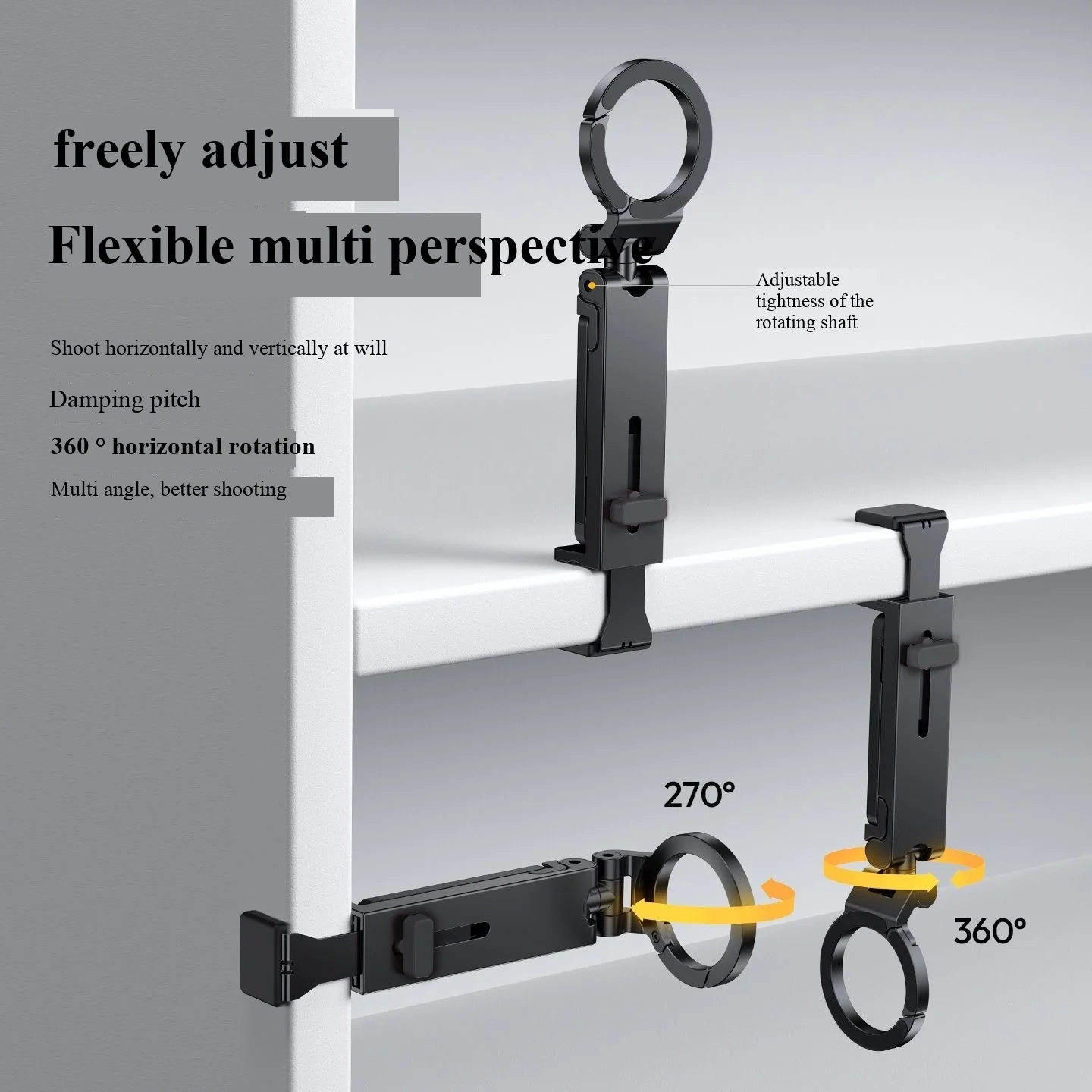 New magnetic phone holder, desktop clip holder, tripod, rotating outdoor travel mountaineering portable desktop holder view 6