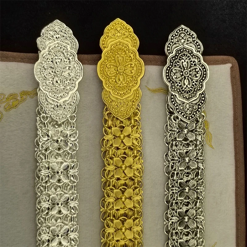 التايلاندية داي سبائك الذهب الجوف زهرة الخصر البطن سلسلة الرجعية العرقية نمط موضة المرأة رداء حزام مجوهرات للجسم اكسسوارات الحفلات