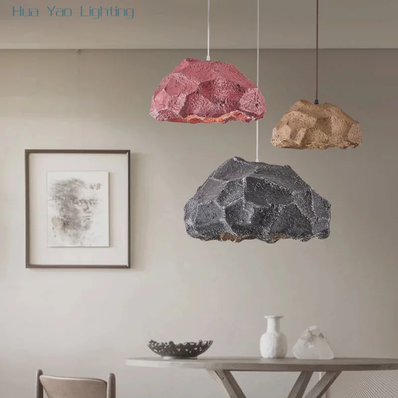 

Simple Mire High Density Polystyrene Sandy Finish Nature Hand-Made Craft Mud Mire Italy Style E27 Resin Rock Stone Pendant Lamp