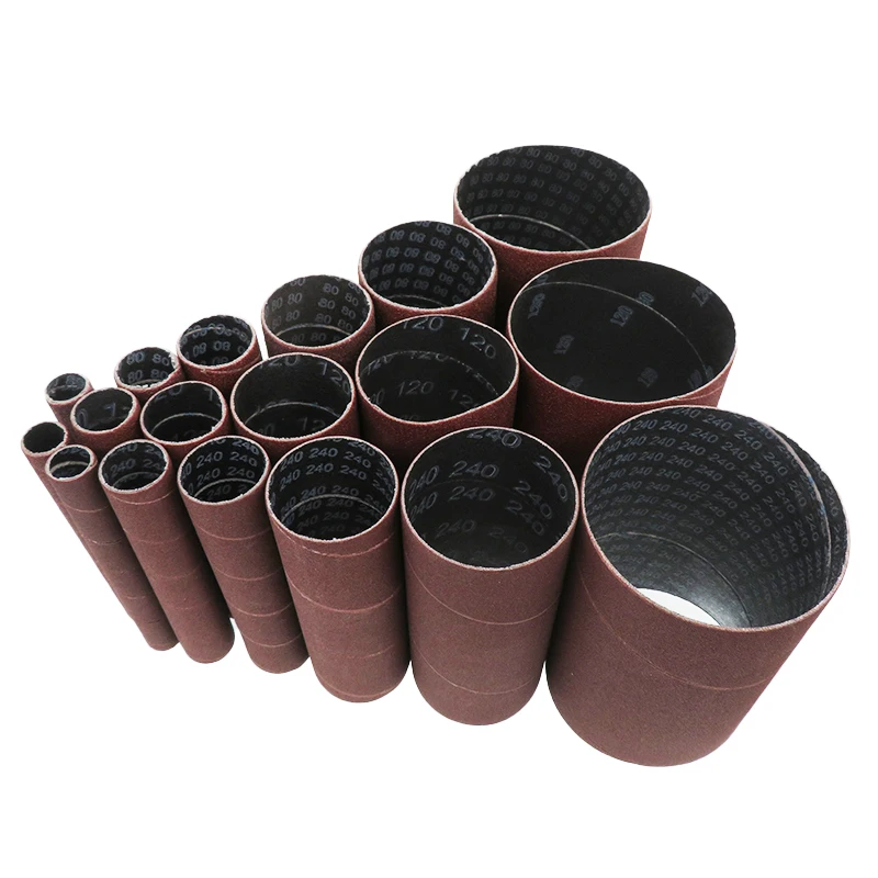 

Sander Sleeves 80, 120, 240 Grit Sandpaper, 1/2",3/4",1",1-1/2",2",3" Diameter,Aluminum Oxide Abrasive Sanding Sleeve 18-Pack